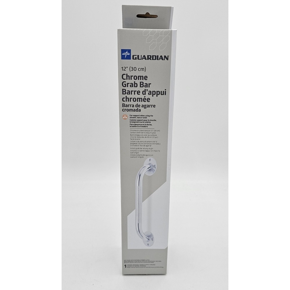 Guardian 12" Chrome Grab Bar Hand Rail Handrail Support 1" Grip Support Medline